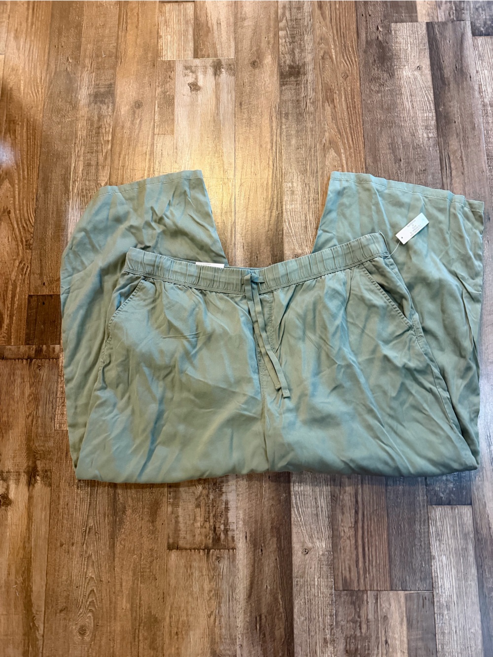 Nine West Sage Green Drawstring Relaxed wide leg pants Sz 2x